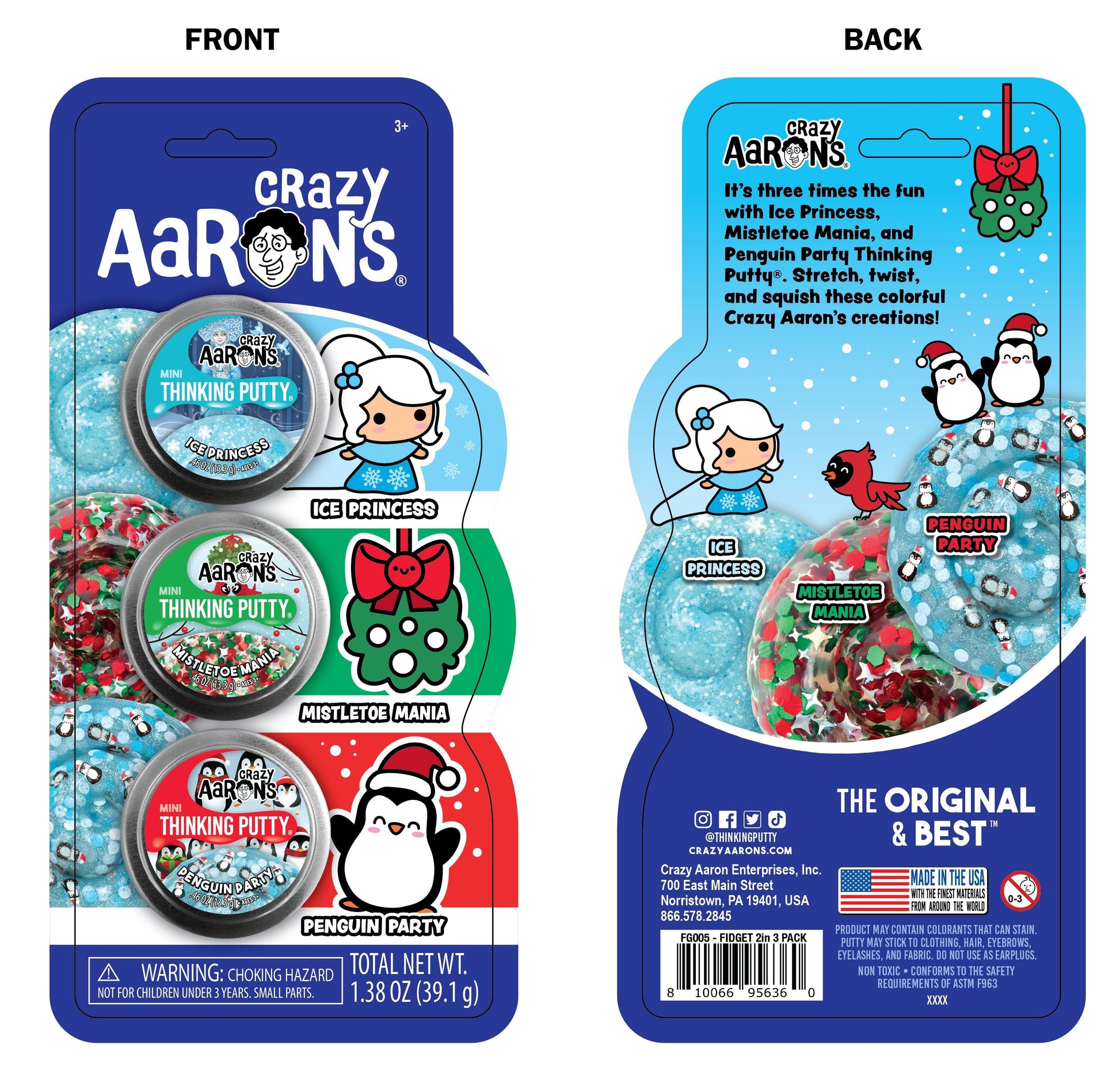Christmas 2" Fidget Three Pack